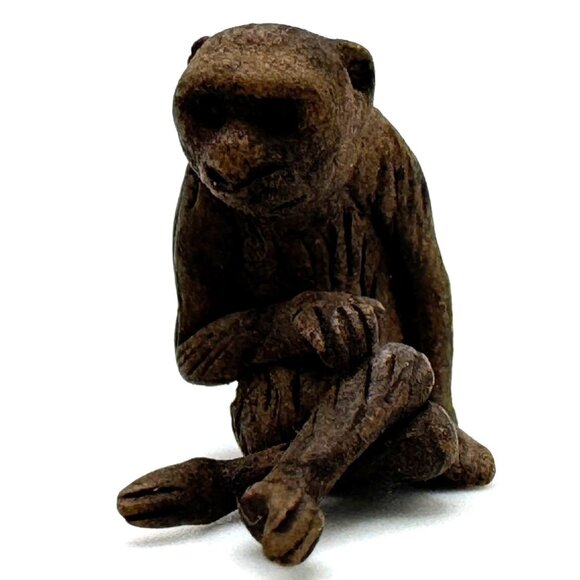 Handcrafted Miniature Clay Monkey Figurines Set Of 4 From China Vintage 3 - Picture 5 of 6